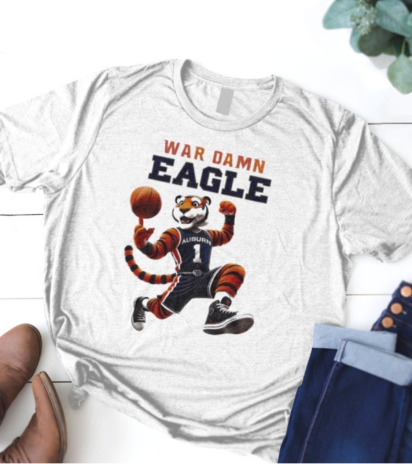 NCAA Auburn Tigers War Damn Eagle 2025 Mascot Basketball Tiger T-Shirt