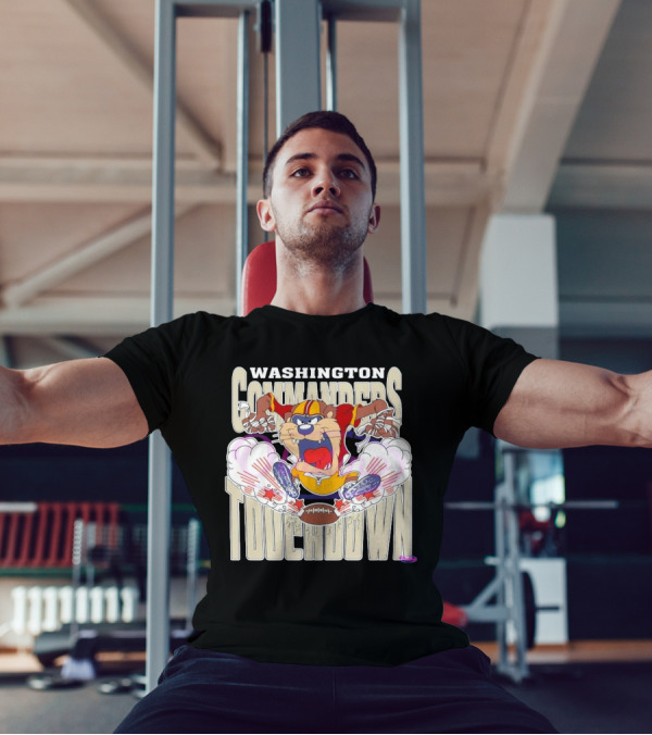 Washington Commanders Touchdown NFL Tasmanian Devil Sports Graphic 2025 T-Shirt