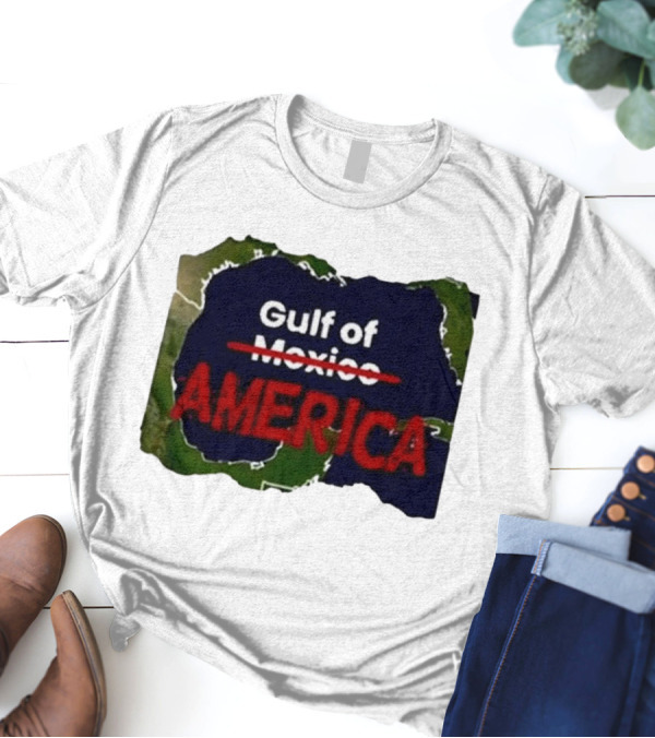 Gulf Of America Map Text T-Shirt