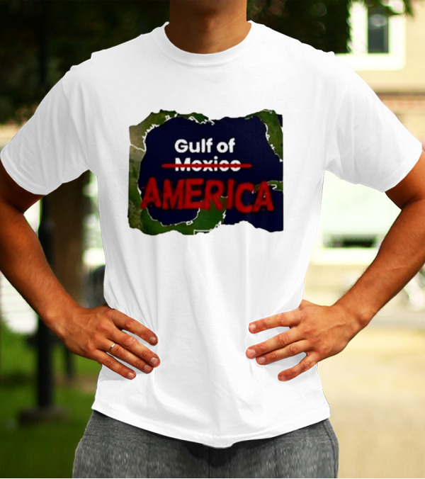 Gulf Of America Map Text T-Shirt