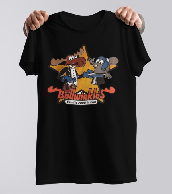 Bullwinkle's Family Food 'n Fun Moose And Squirrel Star T-Shirt
