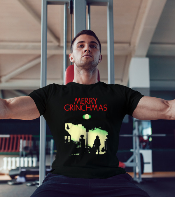 Merry Grinchmas Grinch X The Exorcist Silhouette Scene T-Shirt