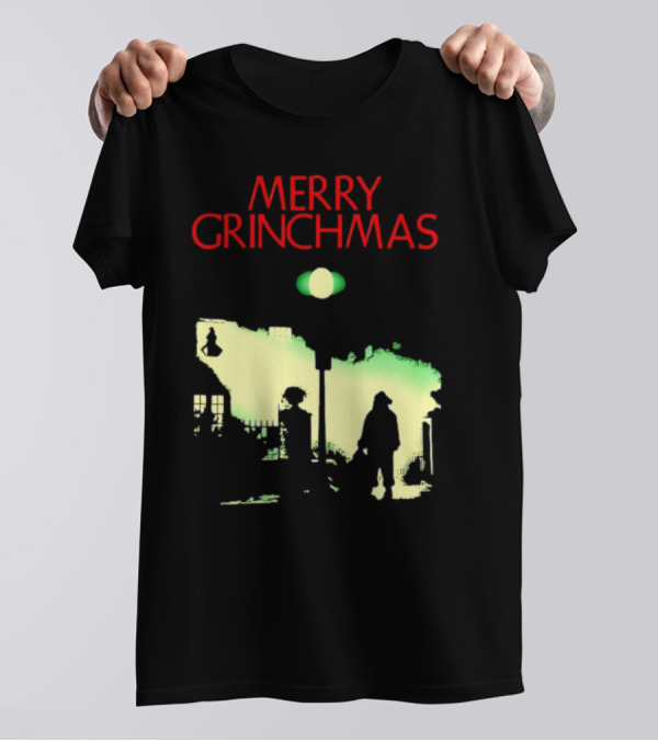 Merry Grinchmas Grinch X The Exorcist Silhouette Scene T-Shirt