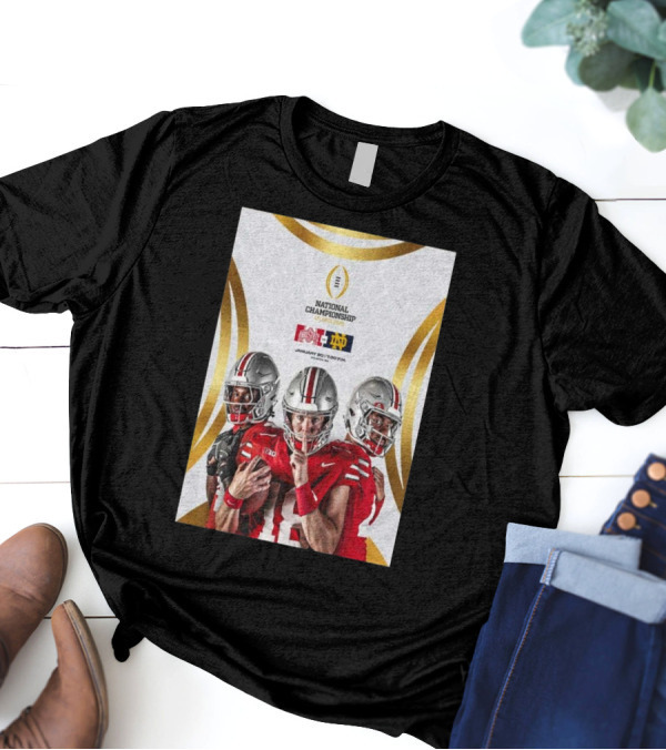 National Championship January 20 2025 Atlanta Ohio State Vs Notre Dame Football Matchup T-Shirt