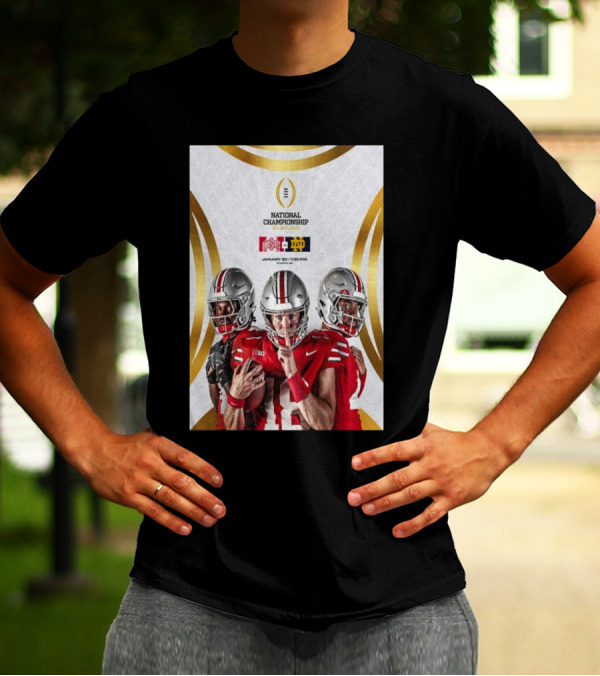 National Championship January 20 2025 Atlanta Ohio State Vs Notre Dame Football Matchup T-Shirt