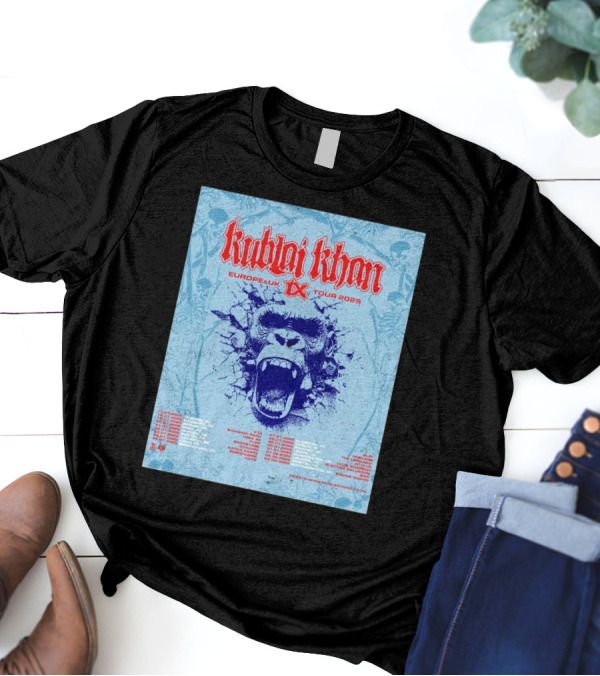 Kublai Khan TX Europe UK Tour 2025 Scream Poster With Dates T-Shirt