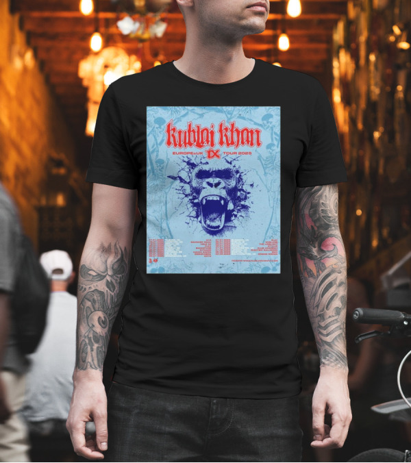 Kublai Khan TX Europe UK Tour 2025 Scream Poster With Dates T-Shirt