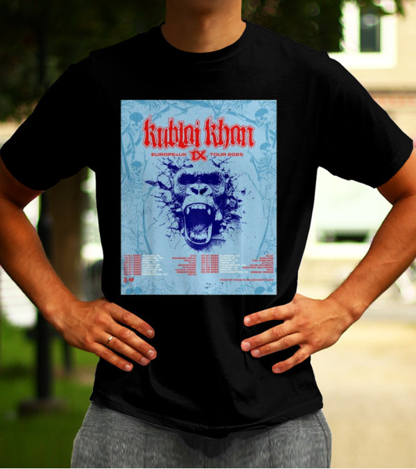 Kublai Khan TX Europe UK Tour 2025 Scream Poster With Dates T-Shirt