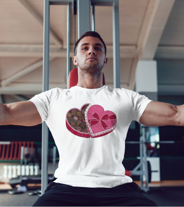 Mallory Ervin Heart Shaped Box Of Chocolates With Pink Ribbon Lace T-Shirt