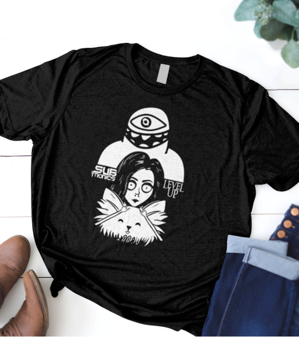 Subtronics Level Up Ellie Art Featuring Eye And Cat Motif T-Shirt