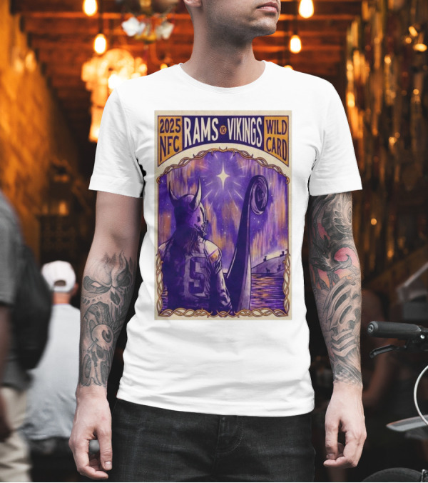 2025 NFC Rams Vs Vikings Wild Card Viking Figure In Boat T-Shirt