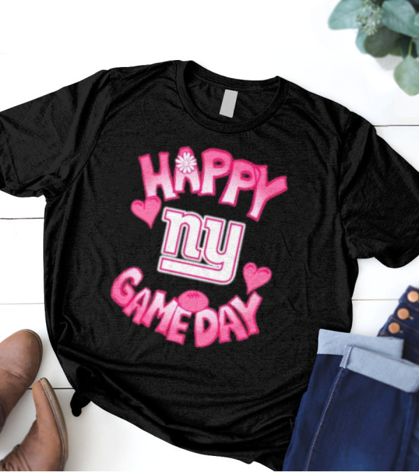 Valentine's Day New York Giants Happy Gameday 2025 NY Heart Football Fan T-Shirt