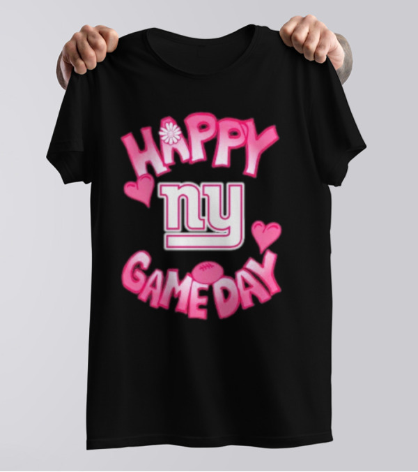 Valentine's Day New York Giants Happy Gameday 2025 NY Heart Football Fan T-Shirt
