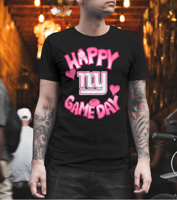 Valentine's Day New York Giants Happy Gameday 2025 NY Heart Football Fan T-Shirt