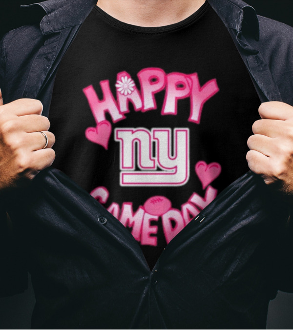 Valentine's Day New York Giants Happy Gameday 2025 NY Heart Football Fan T-Shirt