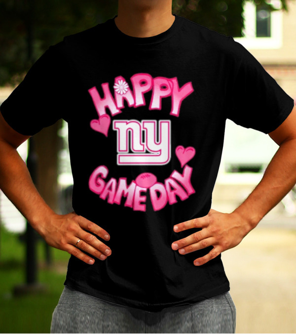 Valentine's Day New York Giants Happy Gameday 2025 NY Heart Football Fan T-Shirt