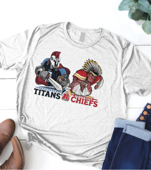 Tennessee Titans Vs Kansas City Chiefs AFC Wild Card NFL Playoffs Mascot Battle T-Shirt
