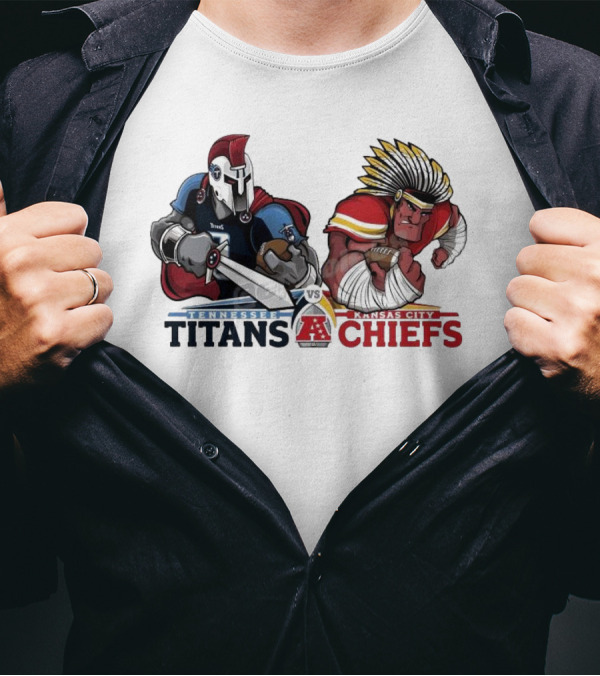 Tennessee Titans Vs Kansas City Chiefs AFC Wild Card NFL Playoffs Mascot Battle T-Shirt