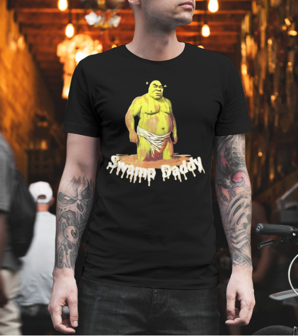 Unethical Threads Swamp Daddy Shrek Dripping Text Image T-Shirt