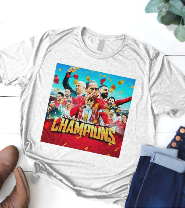2024-25 Premier League Champions Liverpool FC Celebration T-Shirt