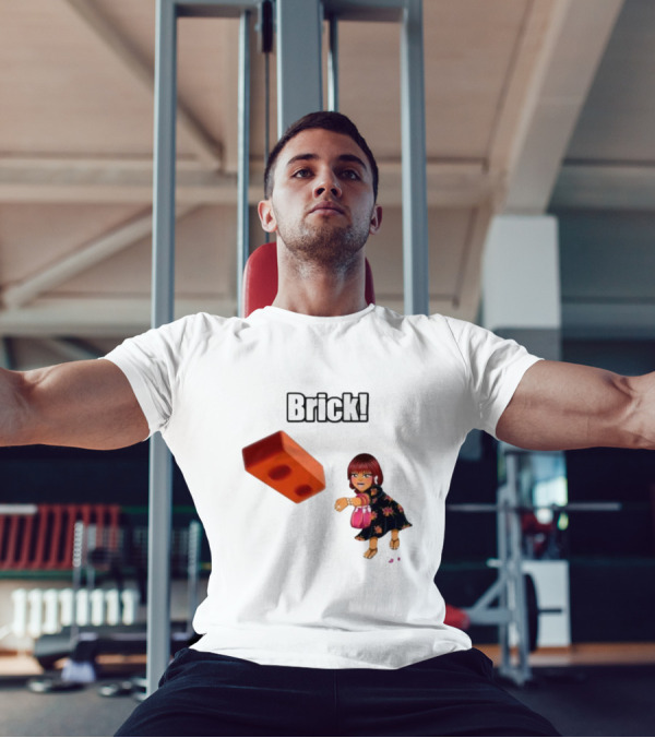 "Brick! Lushious Massacr Character With Red Brick" T-Shirt