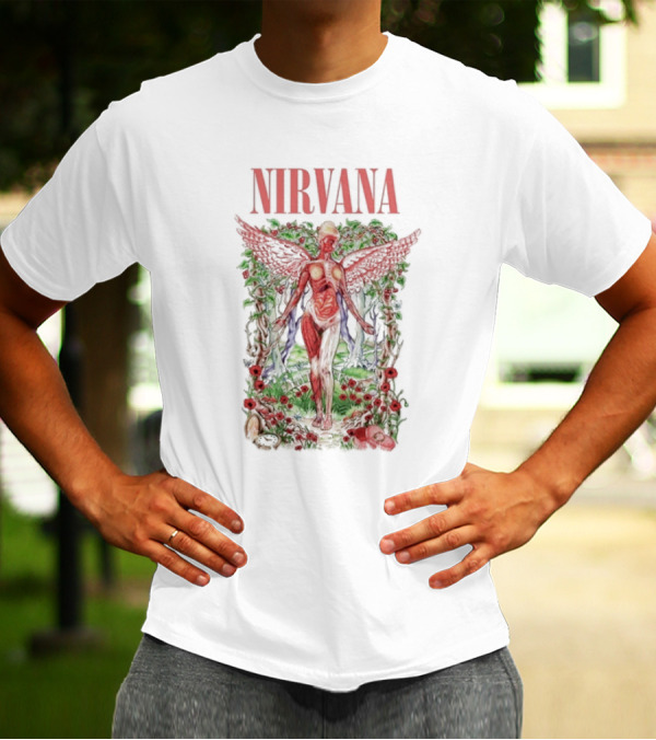 Nirvana In Utero Angel With Red Wings Amidst Wilderness T-Shirt