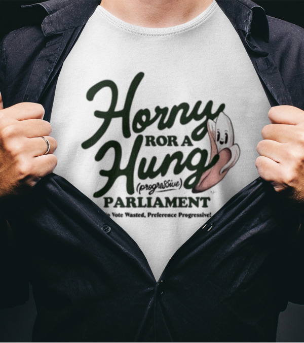 Horny For A Hung Parliament Bold Lamb Illustration T-Shirt