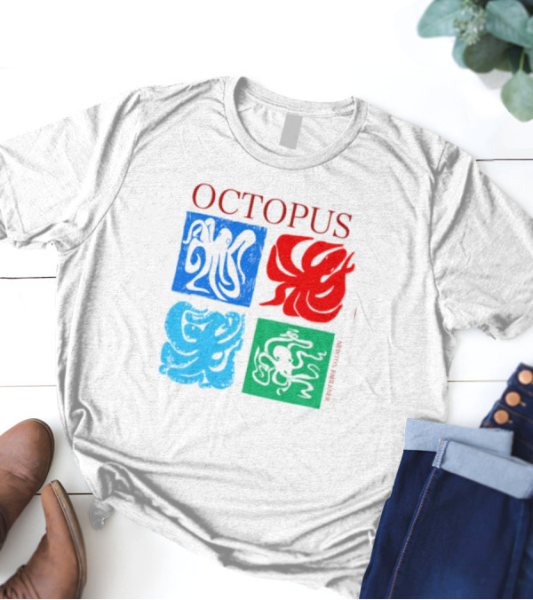 Octopus NewtonFaulkner Four Colored Abstract Squares T-Shirt