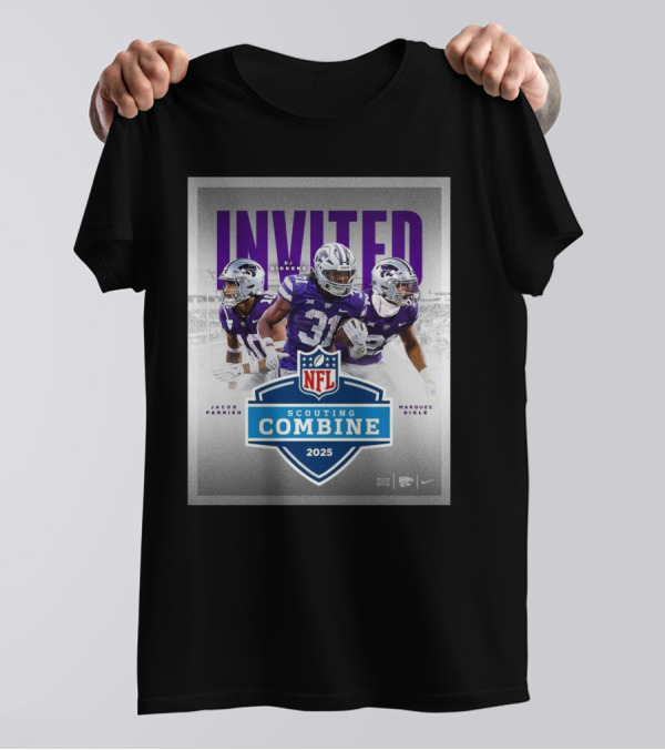 Kansas State Wildcats Football Invited Jacob Parrish DJ Giddens Marques Sigle 2025 NFL Scouting Combine T-Shirt