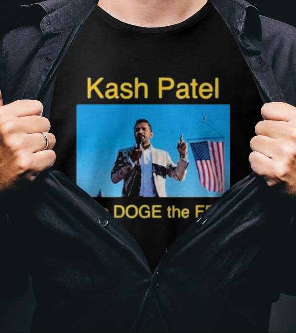 Kash Patel To DOGE The FBI American Flag Speech Scene T-Shirt