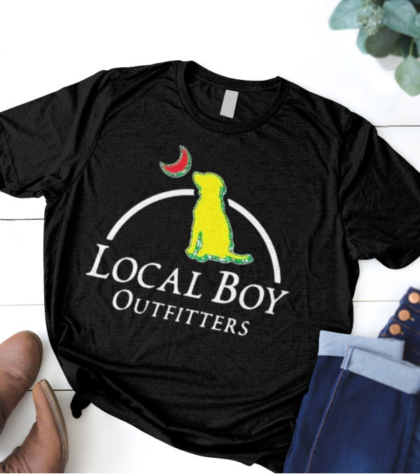 Local Boy Outfitters Yellow Dog Green Watermelon Logo T-Shirt