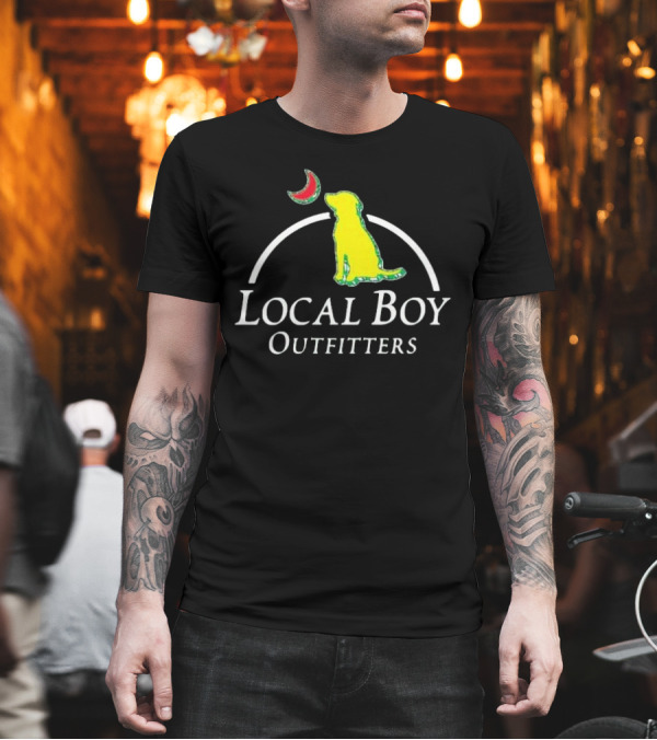Local Boy Outfitters Yellow Dog Green Watermelon Logo T-Shirt
