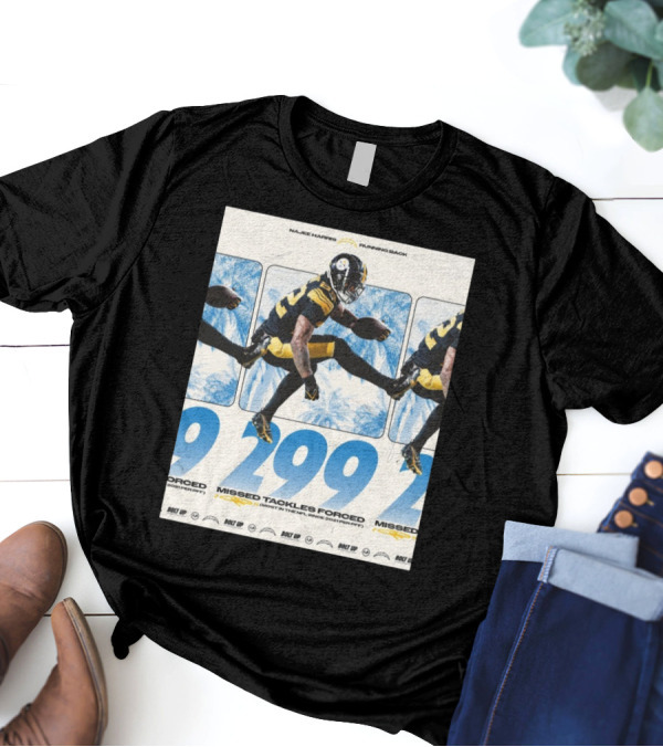 Najee Harris Running Back 299 Missed Tackles Forced Most In The NFL Since 2021 PFF T-Shirt