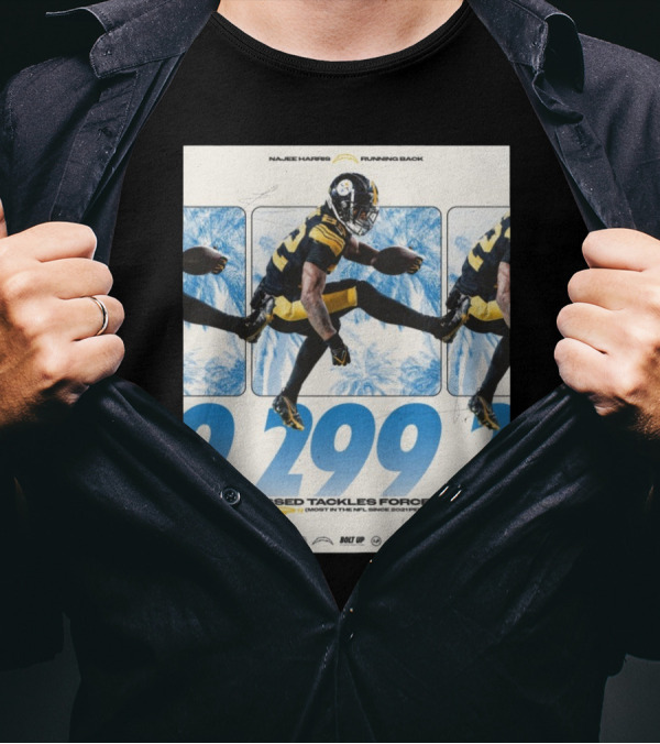 Najee Harris Running Back 299 Missed Tackles Forced Most In The NFL Since 2021 PFF T-Shirt