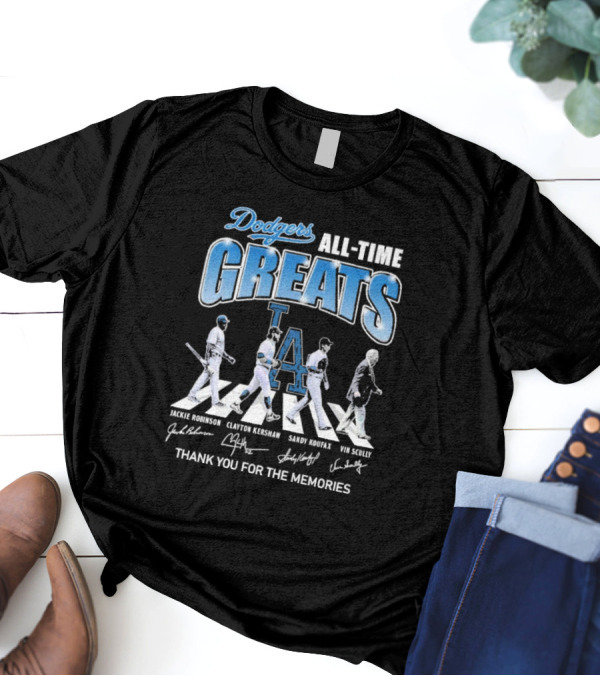 Los Angeles Dodgers All-Time Greats Dodgers Abbey Road Thank You For The Memories T-Shirt