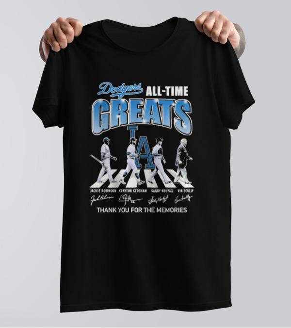 Los Angeles Dodgers All-Time Greats Dodgers Abbey Road Thank You For The Memories T-Shirt