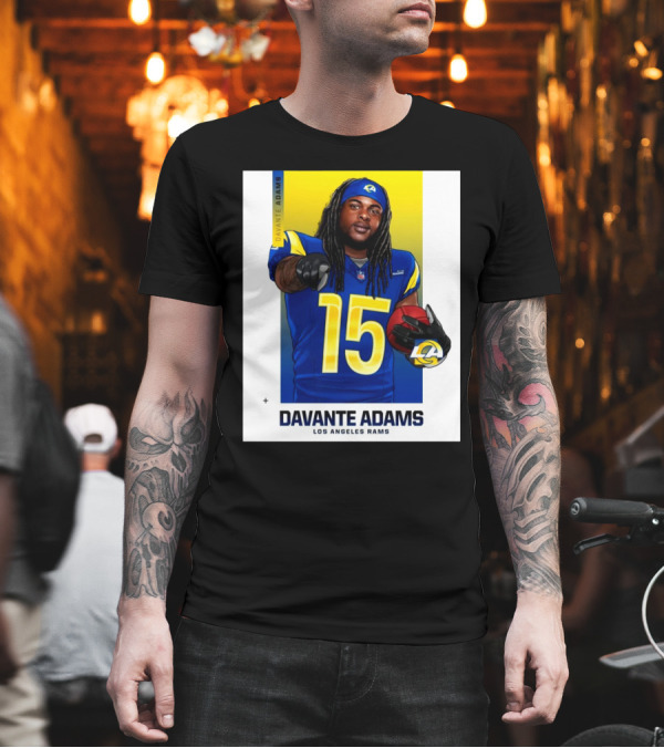 Los Angeles Rams Davante Adams 15 NFL Football LA Star T-Shirt