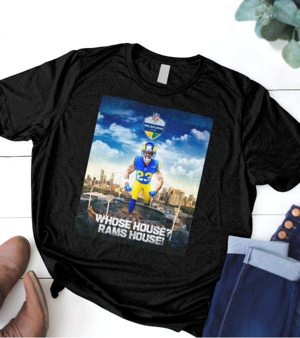 Los Angeles Rams Kyren Williams Whose House Rams House NFL 2026 Melbourne Game T-Shirt