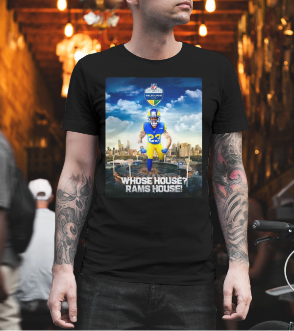 Los Angeles Rams Kyren Williams Whose House Rams House NFL 2026 Melbourne Game T-Shirt