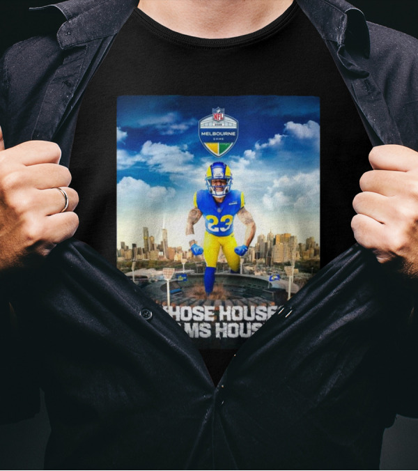 Los Angeles Rams Kyren Williams Whose House Rams House NFL 2026 Melbourne Game T-Shirt