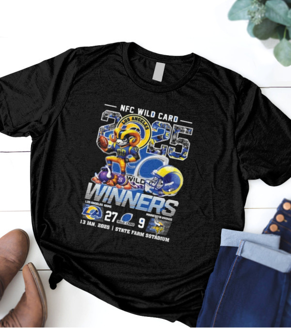 Los Angeles Rams NFC Wild Card 2025 Winners Over Minnesota Vikings 27-9 Victory SoFi Stadium California T-Shirt