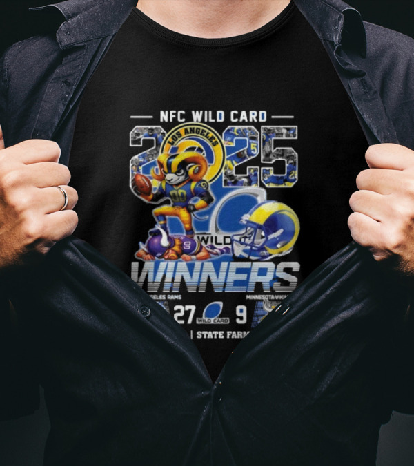 Los Angeles Rams NFC Wild Card 2025 Winners Over Minnesota Vikings 27-9 Victory SoFi Stadium California T-Shirt