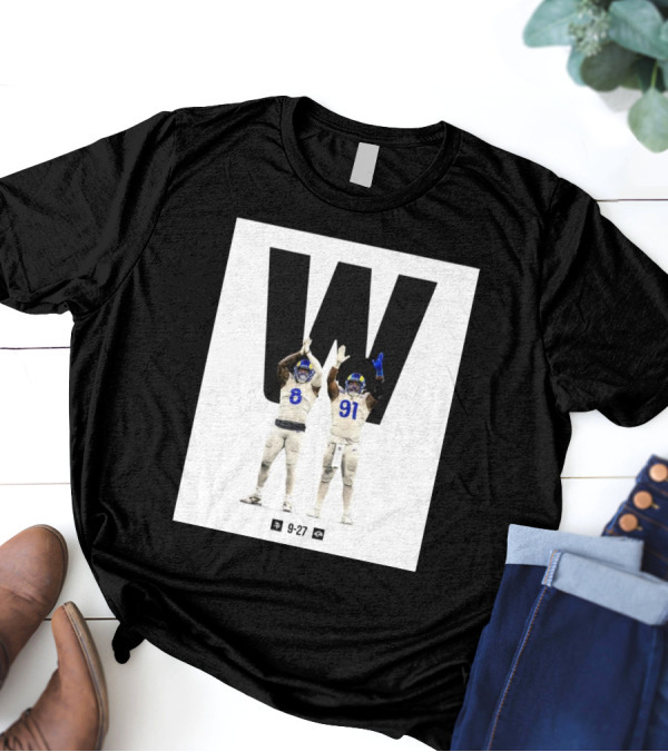 Los Angeles Rams Victory Over Minnesota Vikings 27-9 Featuring Iconic Players On Field T-Shirt