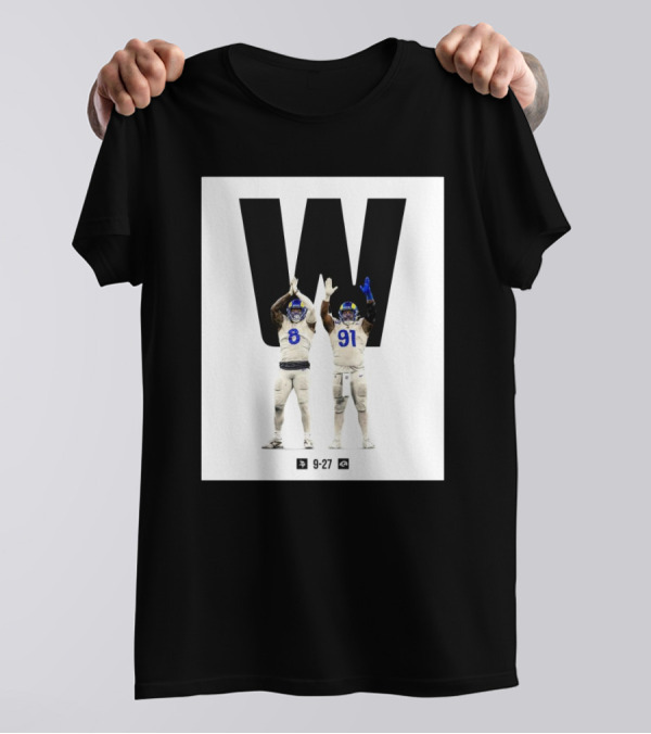 Los Angeles Rams Victory Over Minnesota Vikings 27-9 Featuring Iconic Players On Field T-Shirt