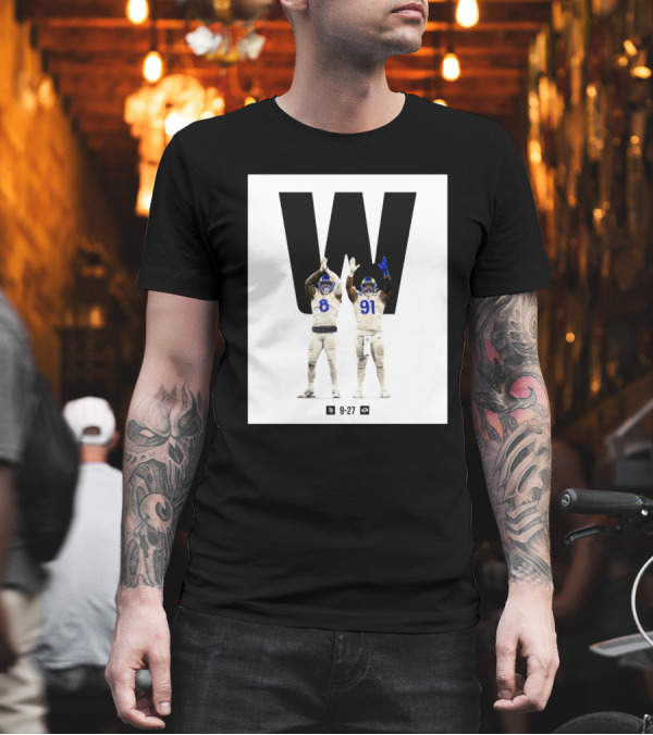 Los Angeles Rams Victory Over Minnesota Vikings 27-9 Featuring Iconic Players On Field T-Shirt