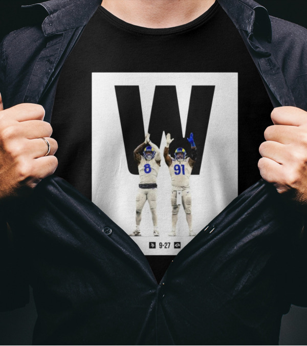 Los Angeles Rams Victory Over Minnesota Vikings 27-9 Featuring Iconic Players On Field T-Shirt