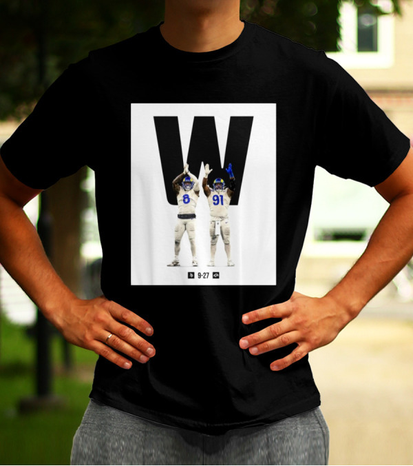 Los Angeles Rams Victory Over Minnesota Vikings 27-9 Featuring Iconic Players On Field T-Shirt