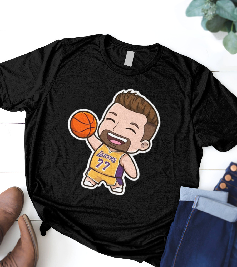 Luka Doncic Lakers 77 Chibi Cartoon Basketball T-Shirt