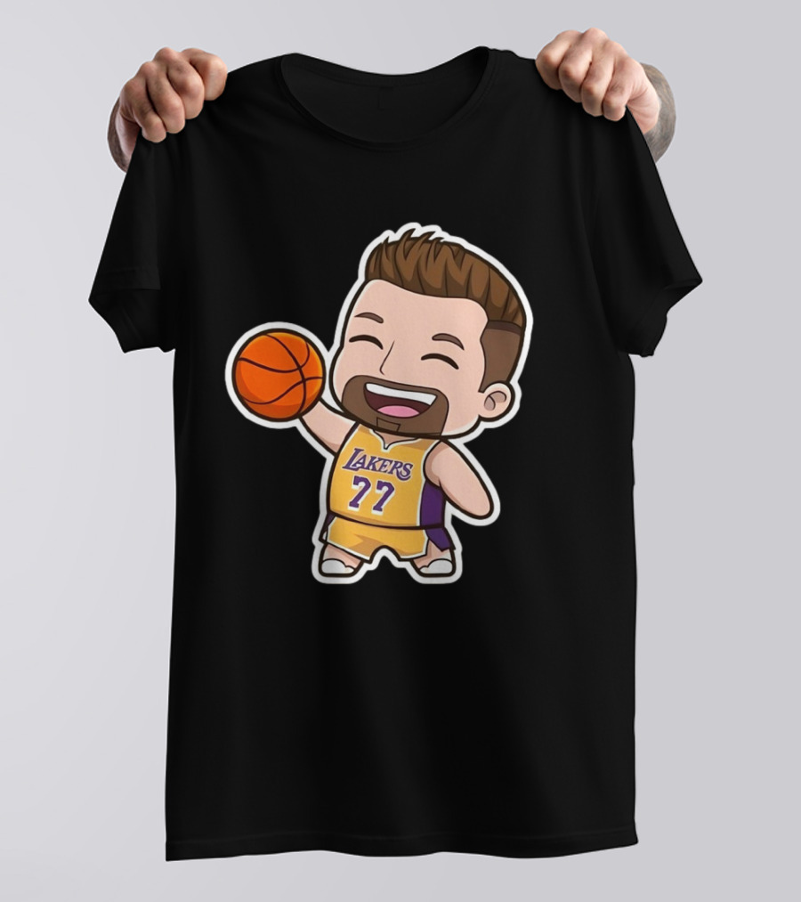 Luka Doncic Lakers 77 Chibi Cartoon Basketball T-Shirt