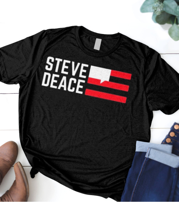 STEVE DEACE Red White Speech Bubble Stripes T-Shirt